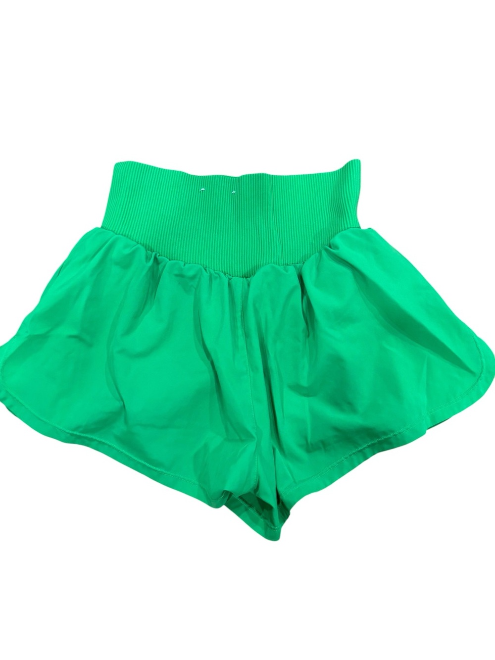 JoyLab High-Waist Flare Shorts in Bright Green - Picture 2 of 6
